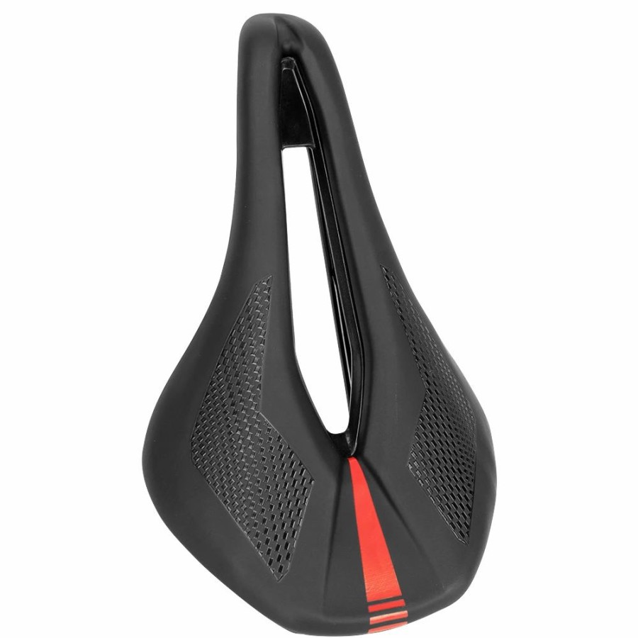 Cycling * | Oolactive Bike Saddle Bicycle Seat Black & Red