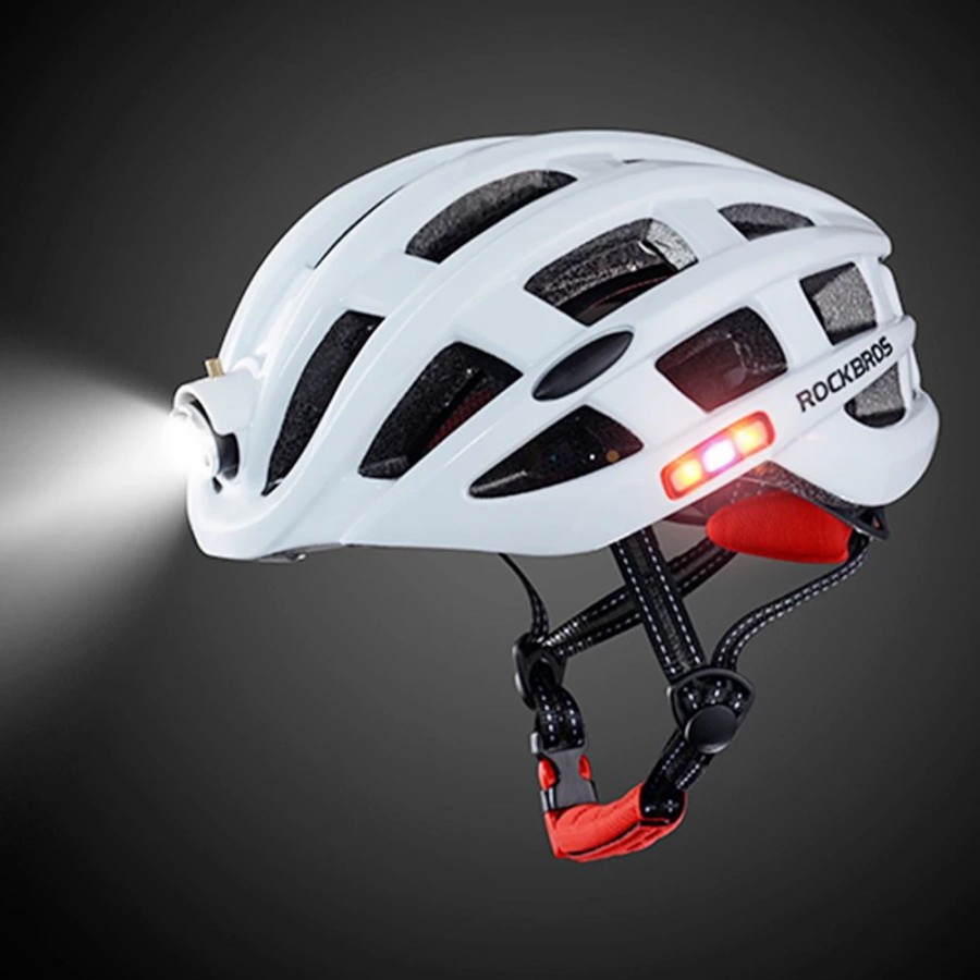 Cycling * | Rockbros Zn1001 Light Cycling Helmet Bike Ultralight Helmet Integrally-Molded Mountain Road Helmet Unisex 57-62Cm White