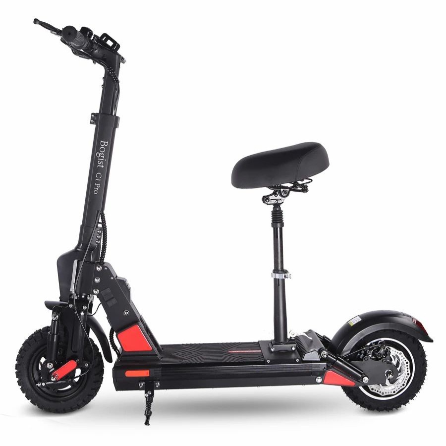 E-Bikes, Scooters & Wheels * | Bogist C1 Pro Folding Electric Scooter 10 Tire 500W Motor 48V 13Ah Battery Smart Bms Disc Brake Max Speed 45Km/H Lcd Display 40-45Km Long Range With Removable Seat Black