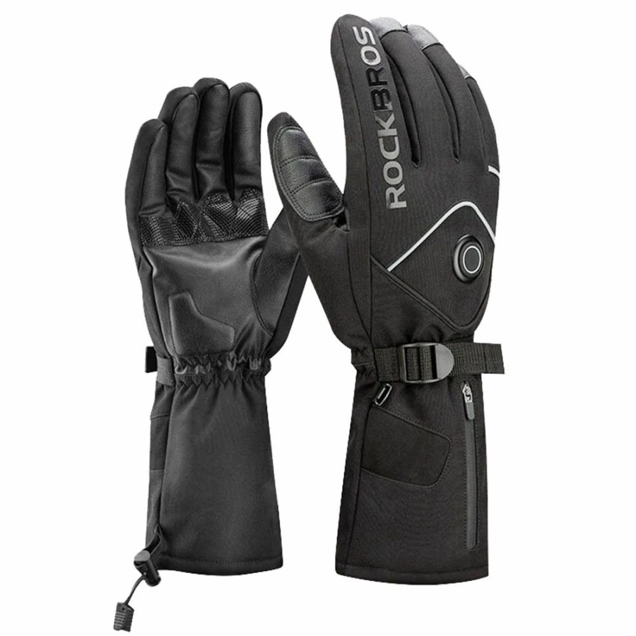 Cycling * | Rockbros S278 Heating Gloves For Cycling, Touchscreen Motorcycle Bicycle Breathable Waterproof Gloves L