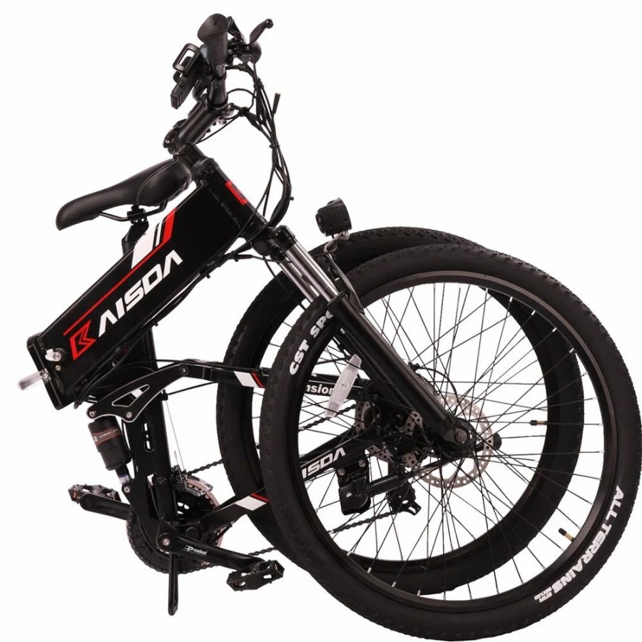 E-Bikes, Scooters & Wheels * | Kaisda K1 26 Inch Folding Electric Moped Folding Bike Mountain Bicycle 500W Motor Shimano 7-Speeds Derailleur Lcd Display 10.4Ah Battery Max Speed 25Km/H Aluminum Alloy Frame Black