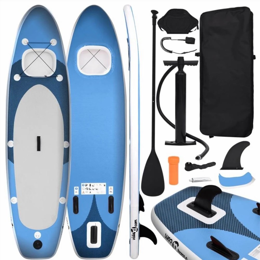 Exercise * | Inflatable Stand Up Paddle Board Set Sea Blue 300X76X10 Cm