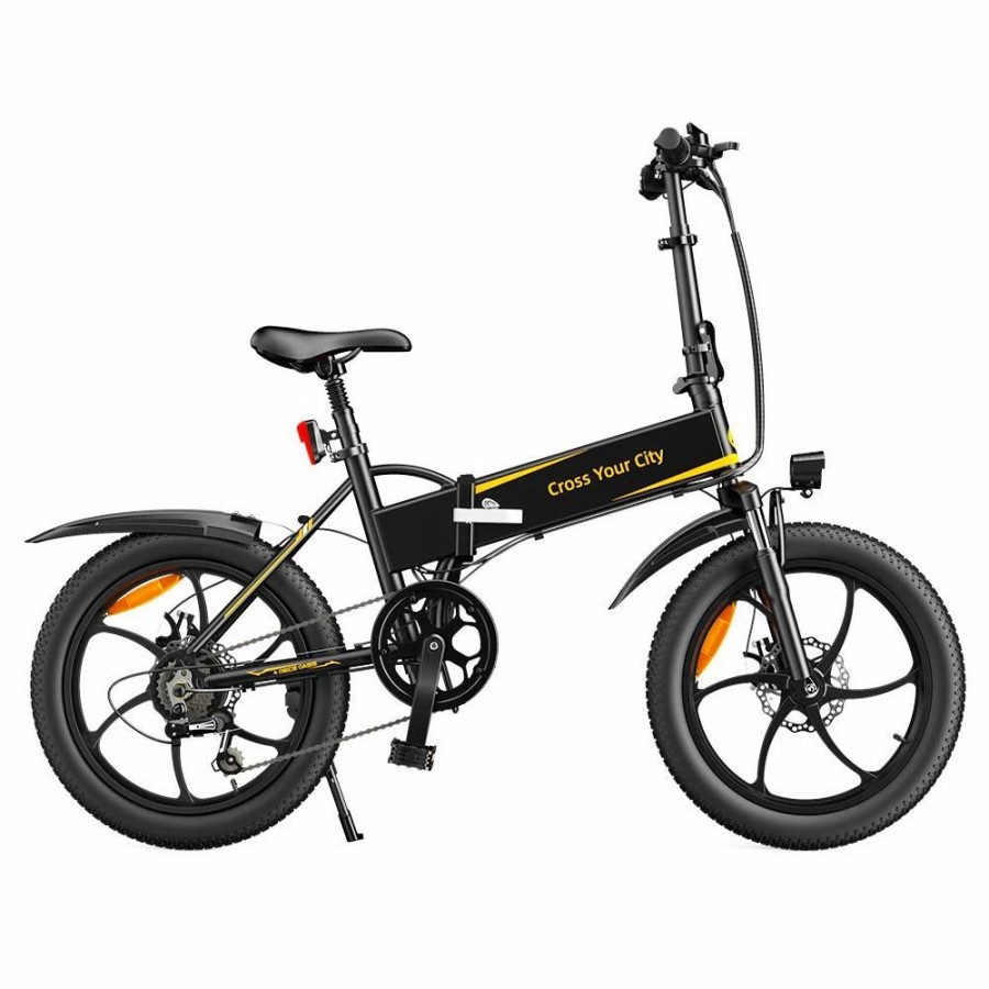 E-Bikes, Scooters & Wheels * | Ado A20+ Electric Folding Bike 20 Inch City Bicycle 250W Hall Brushless Gear Dc Motor Shimano 7-Speed Rear Derailleur 36V 10.4Ah Removable Battery 25Km/H Max Speed Up To 60Km Max Range Ipx5 Double Shock-Absorption Aluminum Alloy Frame Black