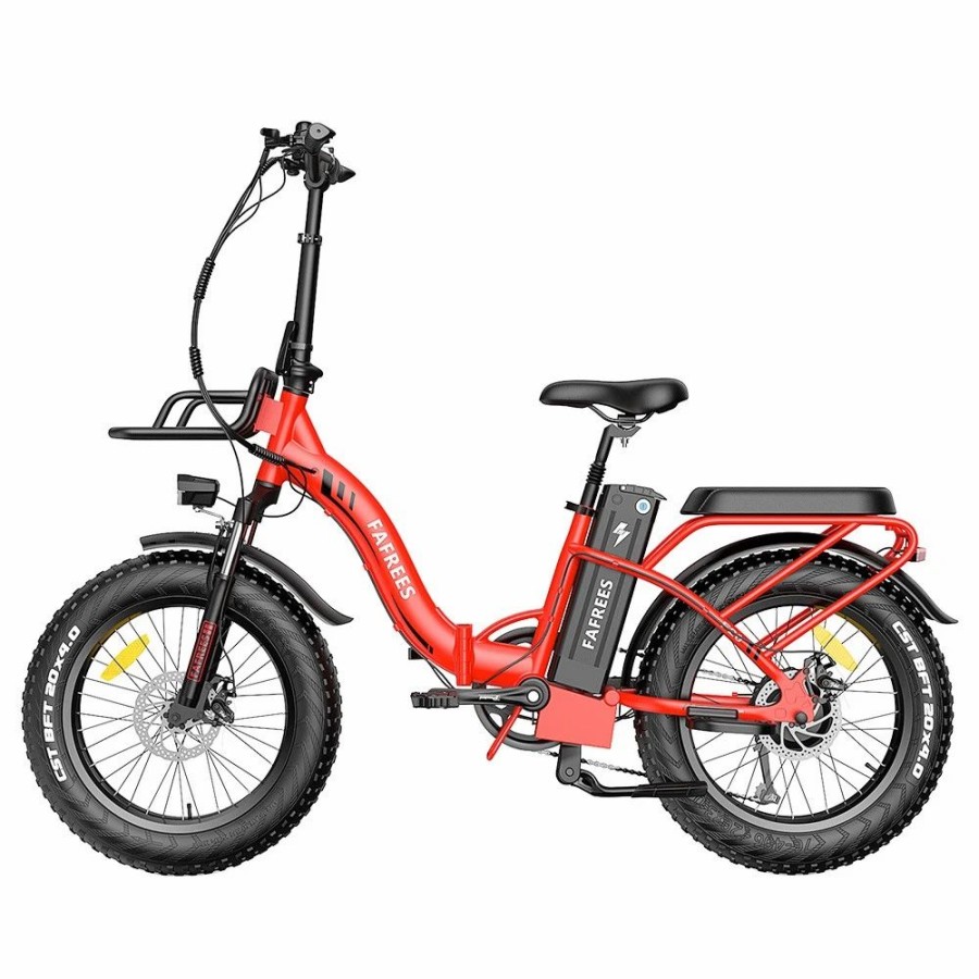 E-Bikes, Scooters & Wheels * | Fafrees F20 Max Electric Bike 20*4.0 Inch Fat Tire 500W Brushless Motor 25Km/H Speed Removable 48V 22.5Ah Lithium Battery Front & Rear Disc Brakes Shimano 7-Speed Gear 150Kg Max Speed Folding E-Bike With Footrest Red