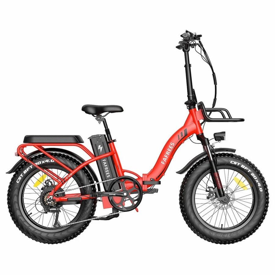 E-Bikes, Scooters & Wheels * | Fafrees F20 Max Electric Bike 20*4.0 Inch Fat Tire 500W Brushless Motor 25Km/H Speed Removable 48V 22.5Ah Lithium Battery Front & Rear Disc Brakes Shimano 7-Speed Gear 150Kg Max Speed Folding E-Bike With Footrest Red