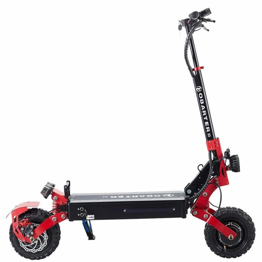 E-Bikes, Scooters & Wheels * | Obarter X3 Folding Electric Sport Scooter 11 Off-Road Tyre 1200W X2 Brushless Motor 48V 20Ah Battery Bms 3 Speed Modes Dual Oil Disc Brake Max Speed 65Km/H Led Display 40-50Km Long Range Black