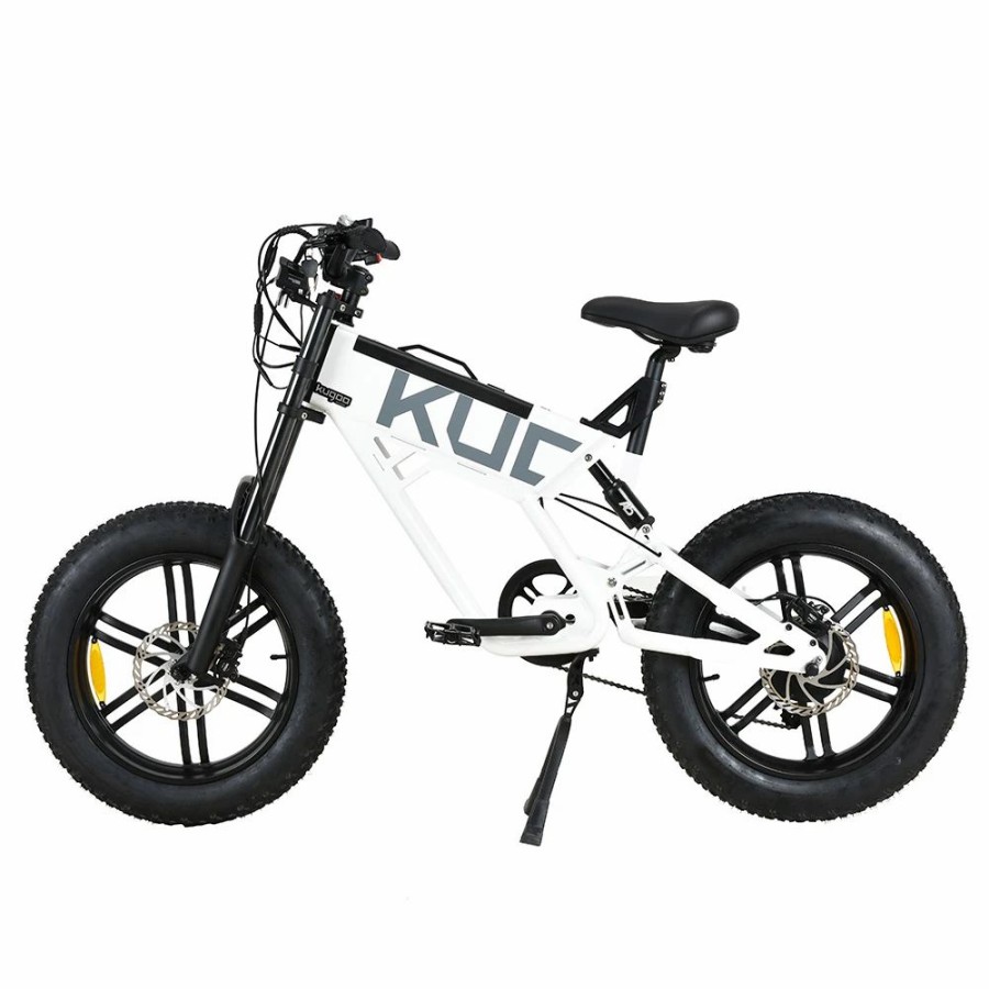 E-Bikes, Scooters & Wheels * | Kugoo T01 Electric Bicycle 48V 500W Motor 13Ah Battery 20*4.0 Inch Fat Tires 38Km/H Max Speed Shimano 7-Speed Gears Hydraulic Brakes 50-65Km Mileage 150Kg Load Electric Mountain Bike White