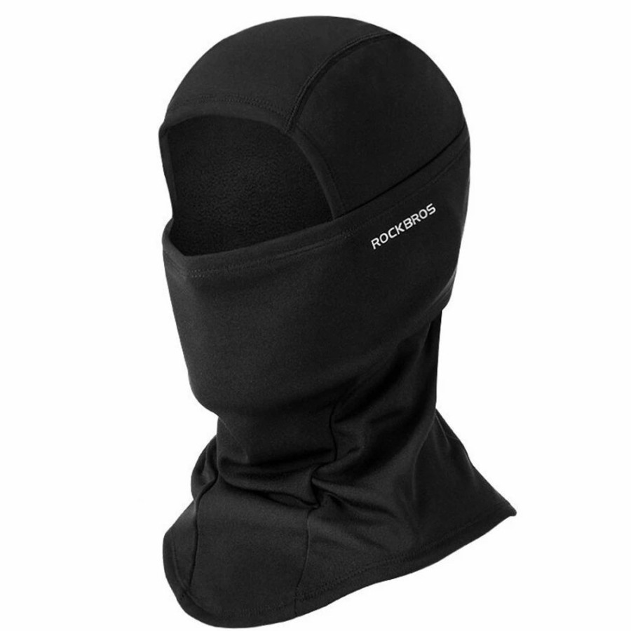 Cycling * | Rockbros Snowboard Face Mask Windproof Warm Outdoor Thermal Fleece Ski Mask Breathable Unisex For Camping, Skiing Black