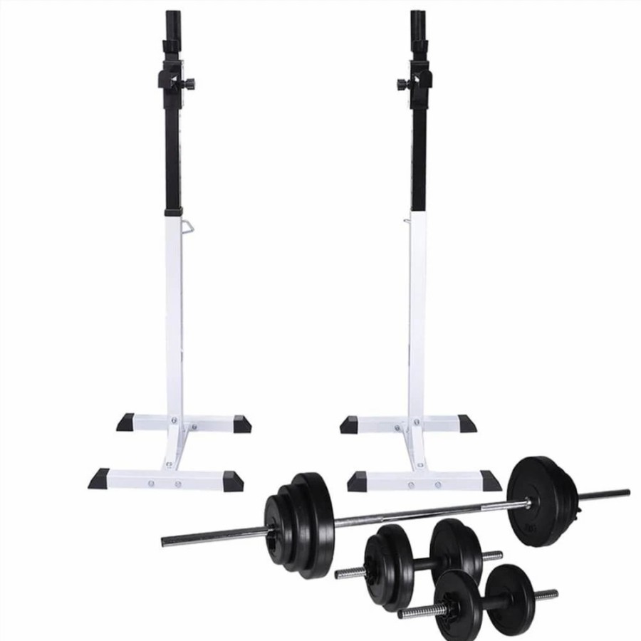 Exercise * | Barbell Squat Rack With Barbell And Dumbbell Set 30.5 Kg