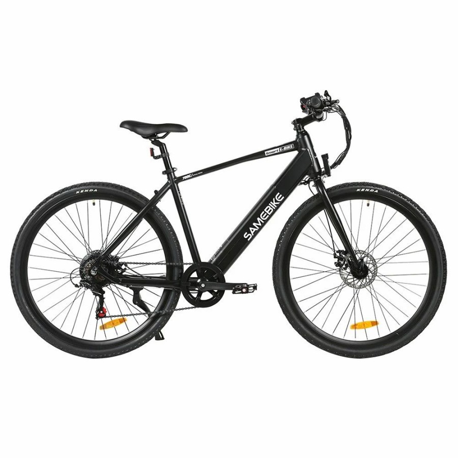 E-Bikes, Scooters & Wheels * | Samebike Xwp10 Electric Bike 700*45C Kenda Tires 350W Motor 32Km/H Max Speed 36V 10.4Ah Battery For 40-80Km Range Dual Disc Brakes Shimano 7-Speed Gear App Control Black