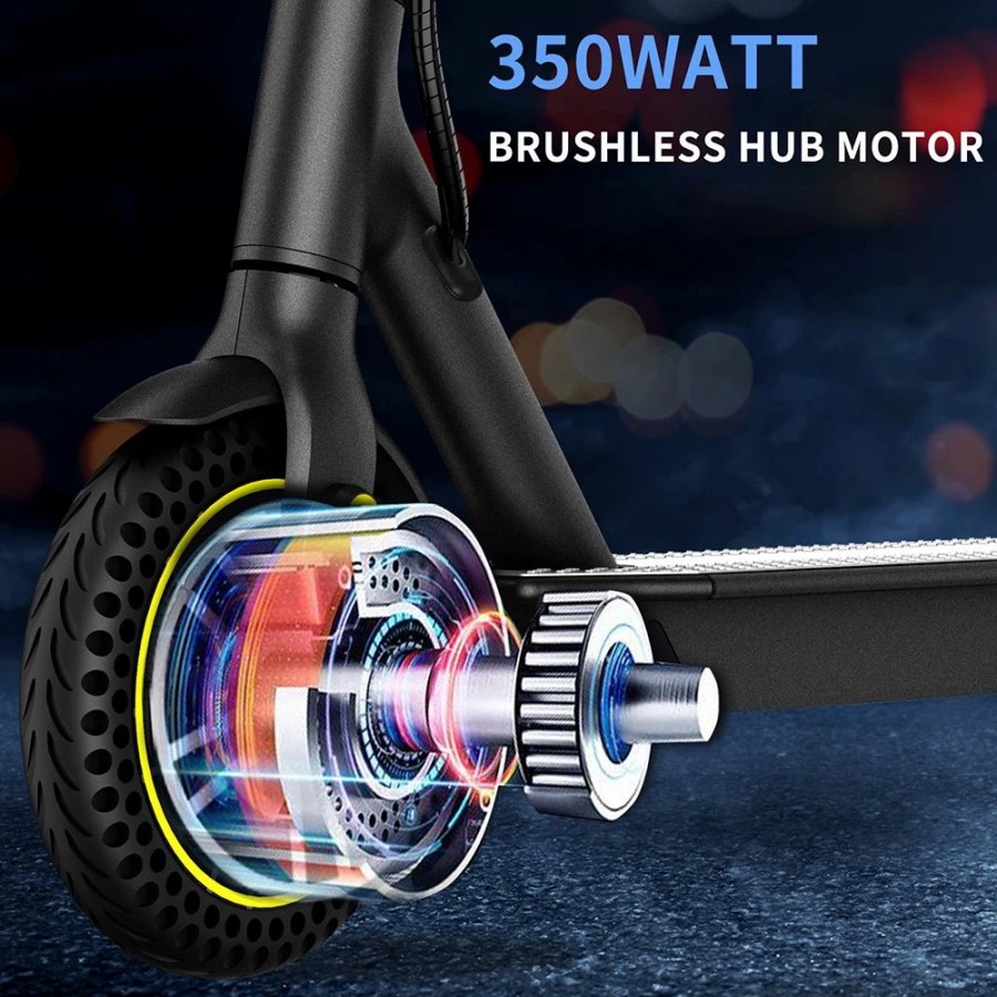 E-Bikes, Scooters & Wheels * | Happyrun Hr365 Max Folding Electric Scooter 10 Inch Honeycomb Tire 10.4Ah Battery 350W Brushless Motor 25Km/H Max Speed Up To 35Km Range Electronic + Disc Brake Black