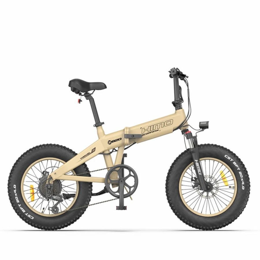 E-Bikes, Scooters & Wheels * | Himo Zb20 Max Global Version Folding Electric Mountain Bike 20 Wheels 4 Inch Fat Wide Tires 250W Motor Shimano 6 Speeds Derailleur 48V 10Ah Detachable Lithium Battery Dual Disc Brake Hydraulic Shock Folk Lcd Display Up To 80Km Khaki