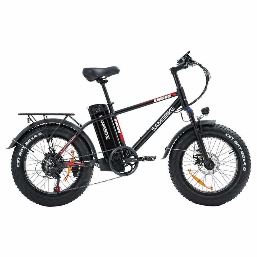 E-Bikes, Scooters & Wheels * | Samebike Xwc05 Electric Mountain Bike 20*4.0 Inch Fat Tire 750W Brushless Geared Motor 35Km/H Max Speed 48V 13Ah Battery 80Km Range Shimano 7-Speed Double Disc Brake Red