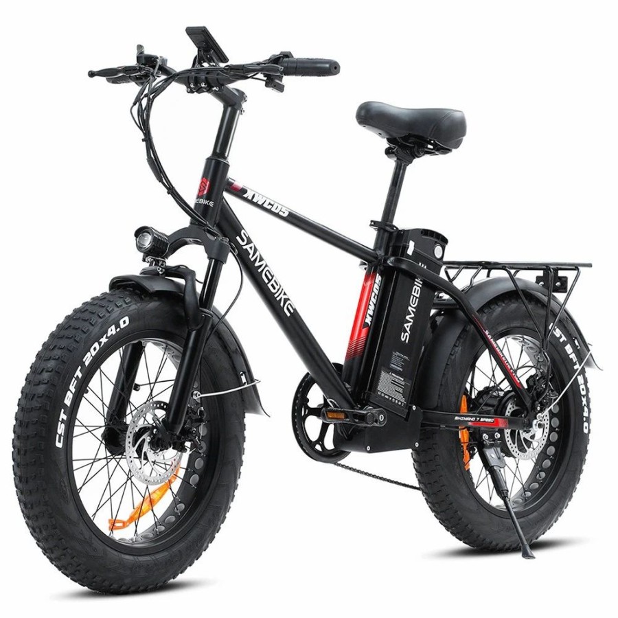 E-Bikes, Scooters & Wheels * | Samebike Xwc05 Electric Mountain Bike 20*4.0 Inch Fat Tire 750W Brushless Geared Motor 35Km/H Max Speed 48V 13Ah Battery 80Km Range Shimano 7-Speed Double Disc Brake Red