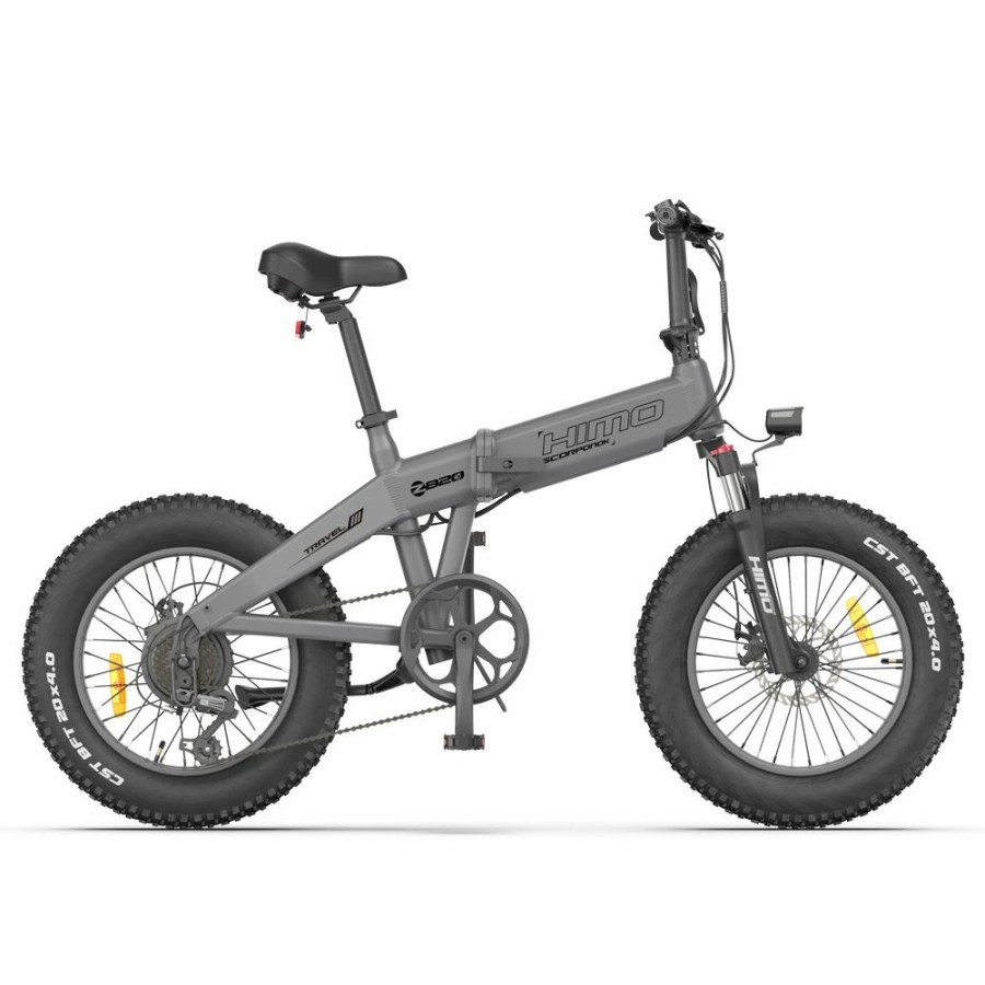 E-Bikes, Scooters & Wheels * | Himo Zb20 Max Global Version Folding Electric Mountain Bike 20 Wheels 4 Inch Fat Wide Tires 250W Motor Shimano 6 Speeds Derailleur 48V 10Ah Detachable Lithium Battery Dual Disc Brake Hydraulic Shock Folk Lcd Display Up To 80Km Grey