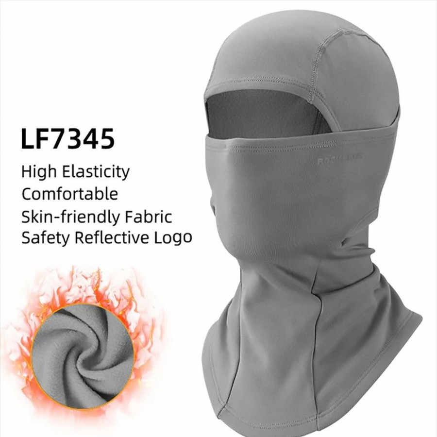 Cycling * | Rockbros Snowboard Face Mask Windproof Warm Outdoor Thermal Fleece Ski Mask Breathable Unisex For Camping, Skiing Light Grey