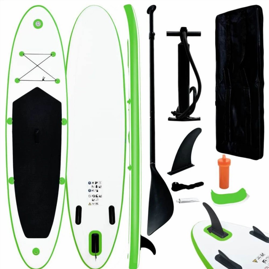 Exercise * | Inflatable Stand Up Paddleboard Set Green And White