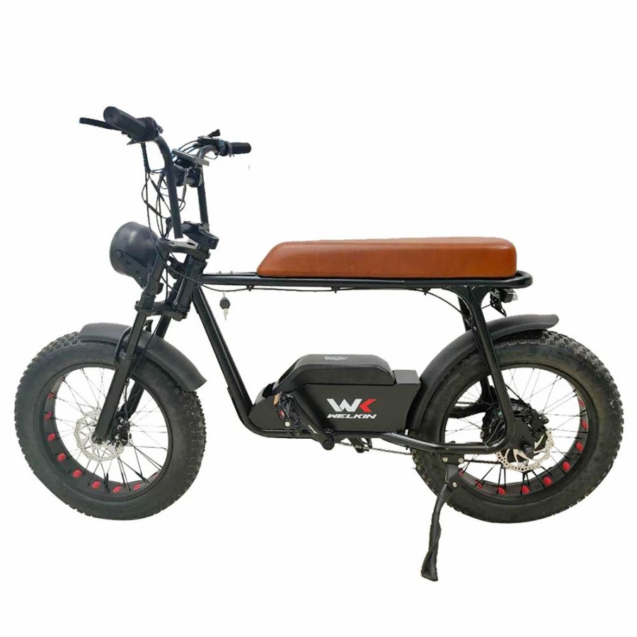 E-Bikes, Scooters & Wheels * | Welkin Wkem003 Electric Bike 20*4.0 Inch Fat Tires Retro Bicycle 1200W Motor 48V 18Ah Battery 60-70Km Range 45Km/H Max Speed 200Kg Max Load Black