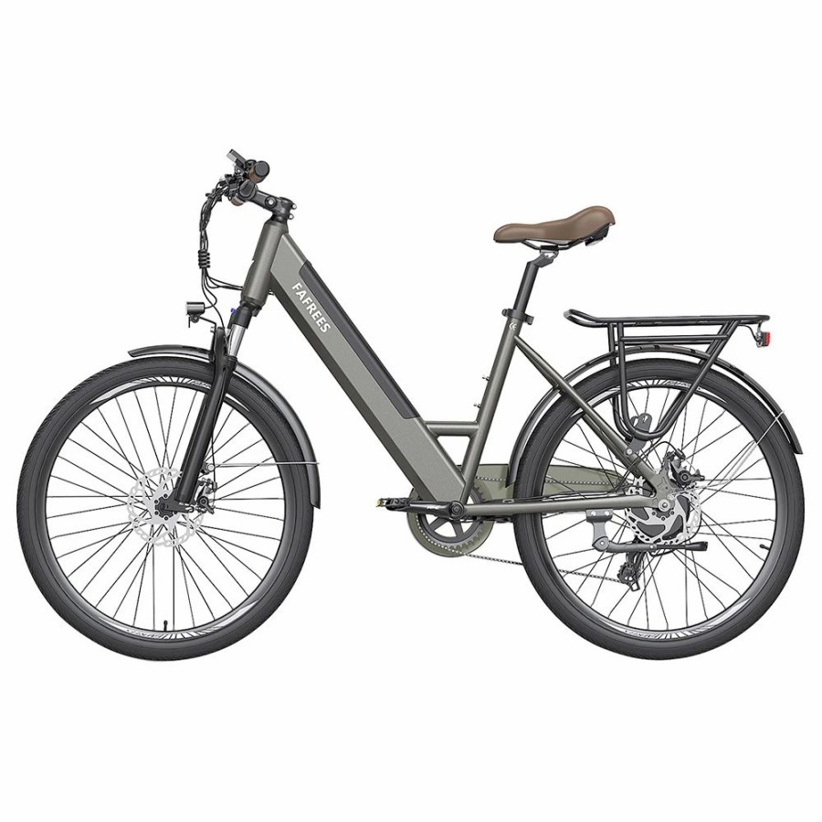 E-Bikes, Scooters & Wheels * | Fafrees F26 Pro City E-Bike 26 Inch Step-Through Electric Bicycle 25Km/H 250W Motor 36V 10Ah Embedded Removable Battery Shimano 7 Speed Dual Disc Brakes App Connect Grey