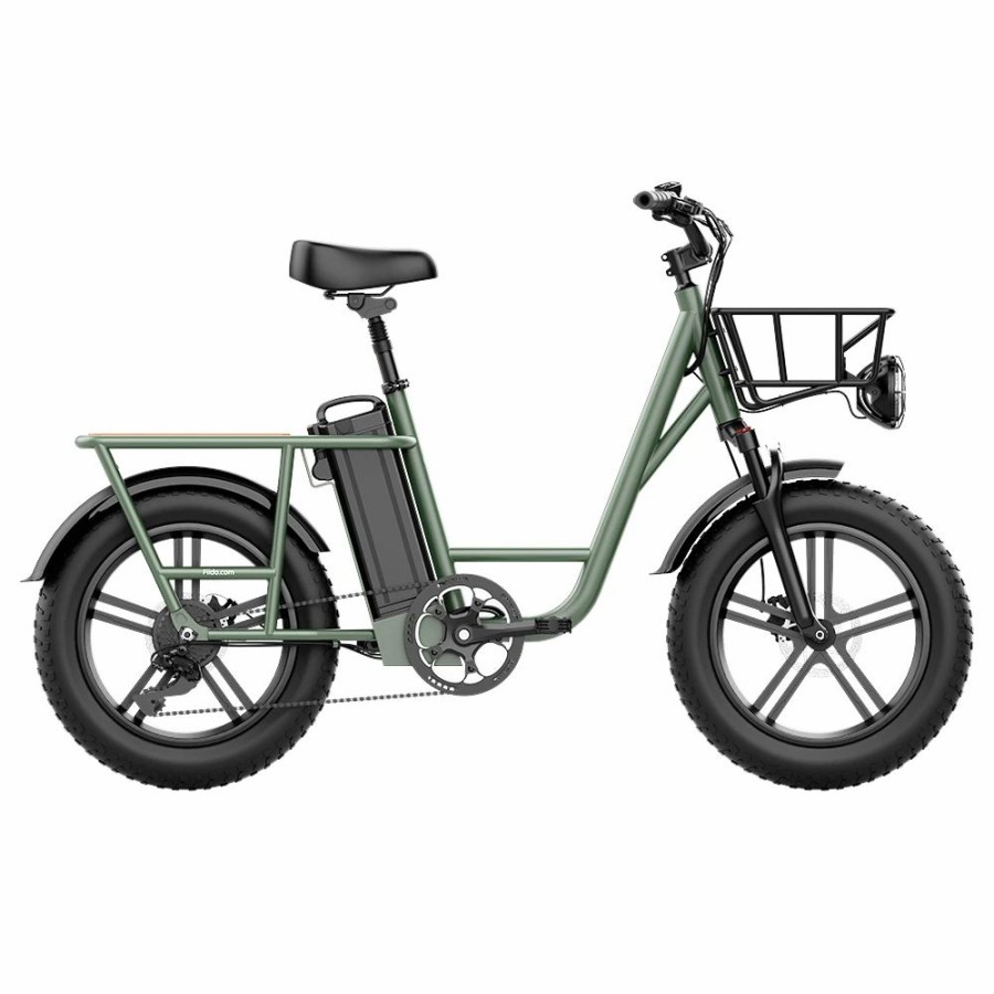 E-Bikes, Scooters & Wheels * | Fiido T1 Cargo Electric Bike 20*4.0 Inch Fat Tires 750W Power 50Km/H Max Speed 48V 20Ah Lithium Battery 150Km Range Shock Absorber Green