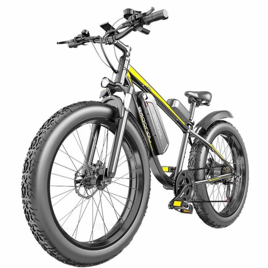 E-Bikes, Scooters & Wheels * | Janobike E26 Electric Bicycle 48V 1000W Motor 16Ah Battery 26 Inch Tire Snow, Mountain, City Bike Black