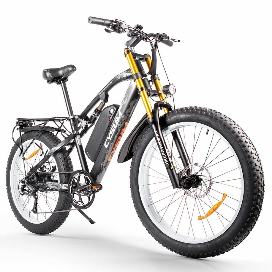 E-Bikes, Scooters & Wheels * | Cysum M900 Fat Tire Electric Bike 26*4.0 Inch Chaoyang Fat Tire 48V 1000W Brushless Gear Motor 40Km/H Max Speed 17Ah Removable Battery For 50-70 Range Black