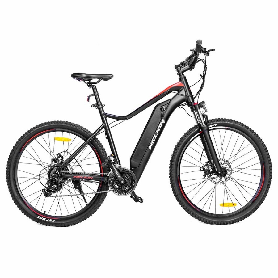 E-Bikes, Scooters & Wheels * | Welkin Wkem001 Electric Bicycle 350W Brushless Motor 36V 10.4Ah Battery 27.5*2.25" Tires Mountain Bike Black&Red