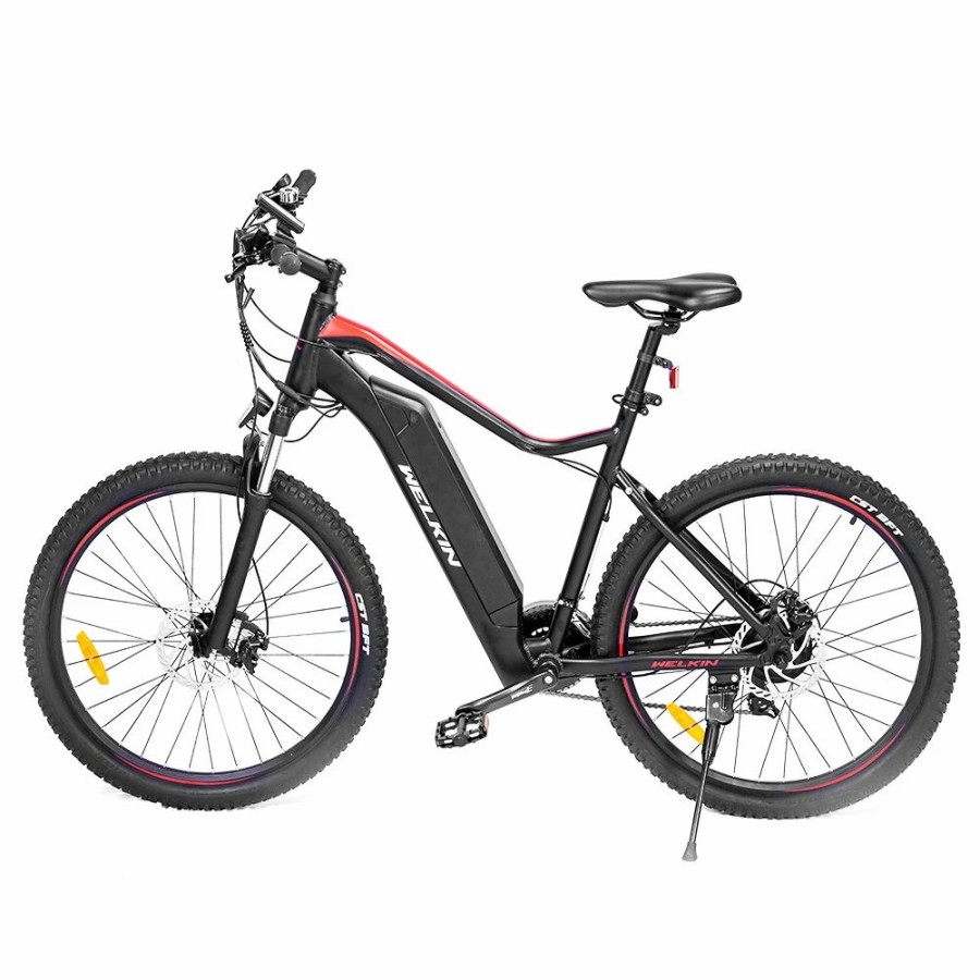 E-Bikes, Scooters & Wheels * | Welkin Wkem001 Electric Bicycle 350W Brushless Motor 36V 10.4Ah Battery 27.5*2.25" Tires Mountain Bike Black&Red