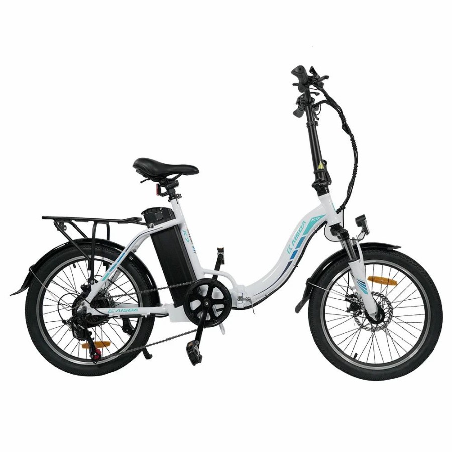 E-Bikes, Scooters & Wheels * | Kaisda K7 20*1.95 Inch Tire Folding Electric Moped Bike 350W Motor 25-28Km/H Max Speed Mountain Bicycle Shimano 21-Speed App Control White