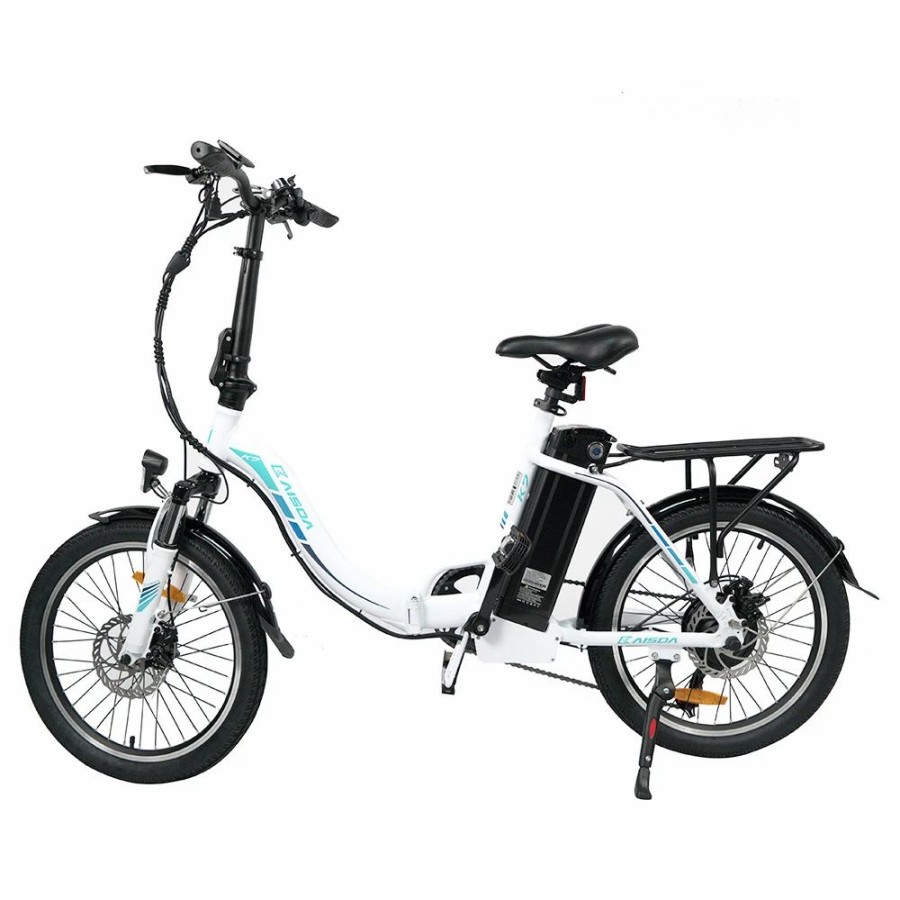 E-Bikes, Scooters & Wheels * | Kaisda K7 20*1.95 Inch Tire Folding Electric Moped Bike 350W Motor 25-28Km/H Max Speed Mountain Bicycle Shimano 21-Speed App Control White