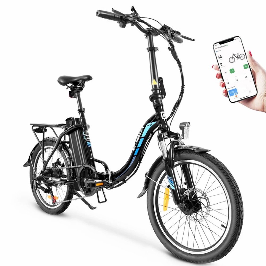 E-Bikes, Scooters & Wheels * | Kaisda K7 Folding Electric Moped Bike 20*1.95 Inch Tire 350W Motor 25-28Km/H Max Speed Mountain Bicycle Shimano 21-Speed App Control Black