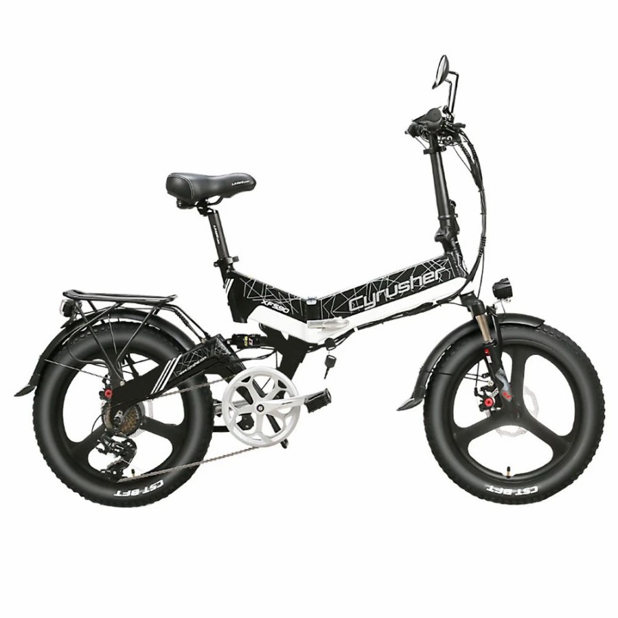 E-Bikes, Scooters & Wheels * | Cyrusher Xf590 Folding Electric Bike 500W 48V 10 Ah Battery 7 Speed City E-Bike White