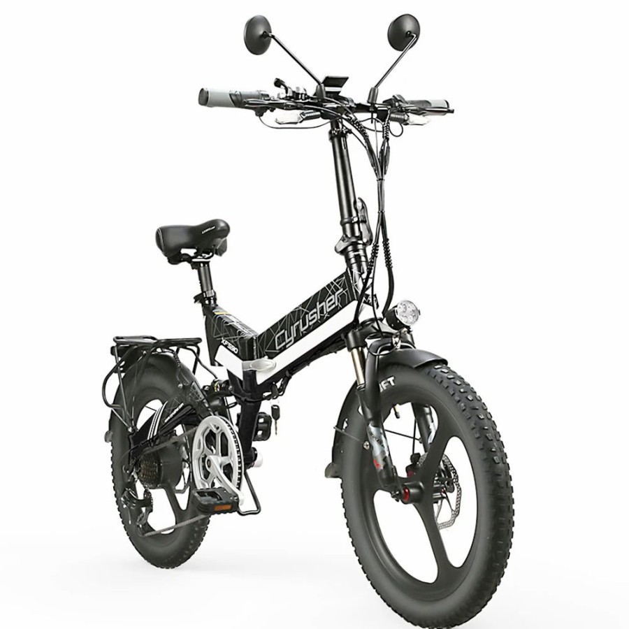 E-Bikes, Scooters & Wheels * | Cyrusher Xf590 Folding Electric Bike 500W 48V 10 Ah Battery 7 Speed City E-Bike White