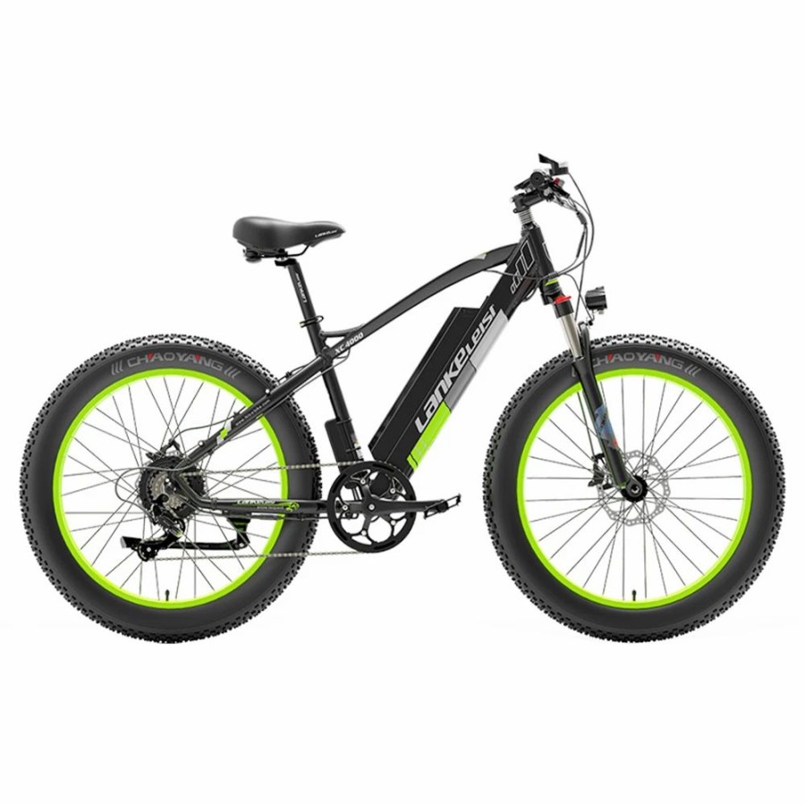 E-Bikes, Scooters & Wheels * | Lankeleisi Xc4000 Electric Bike 26*4.0 Inch Fat Tires 1000W Motor 40Km/H Max Speed 48V 17.5Ah Battery Shimano 7 Speed 120Km Range 180Kg Max Load Green