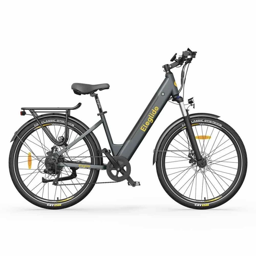 E-Bikes, Scooters & Wheels * | Eleglide T1 Step-Thru Electric Trekking Bike Trekking E-Bike 27.5 Inch Cst Tires 36V 12.5Ah Battery 250W Brushless Motor Shimano 7 Gears Max Speed 25Km/H Max Range 100Km Max Load 120Kg Ipx4 Waterproof Dual Disk Brake Gray