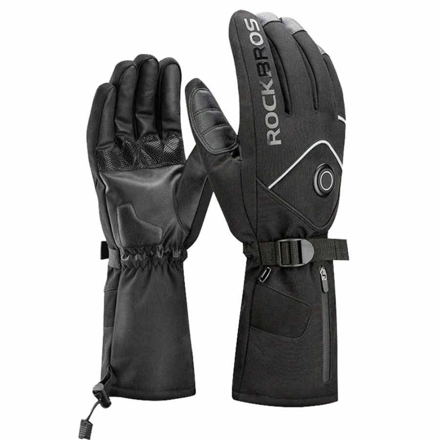 Cycling * | Rockbros S278 Heating Gloves For Cycling, Touchscreen Motorcycle Bicycle Breathable Waterproof Gloves Xl