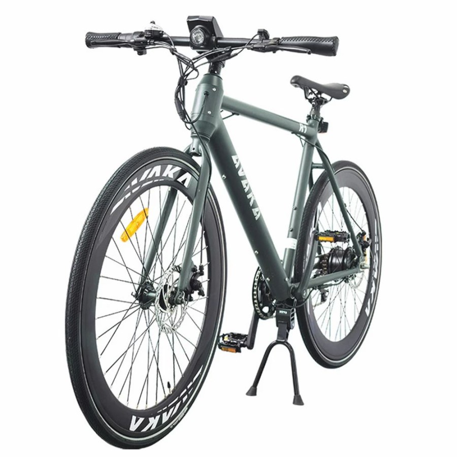 E-Bikes, Scooters & Wheels * | Avaka R1 Electric Bike 700C*32C Inch Wheels 250W Brushless Motor 25Km/H Max Speed 36V 9Ah Battery Shimano 7-Speed Transmission Ip65 Waterproof Double Mechanical Disc Brake Lcd Display Army Green