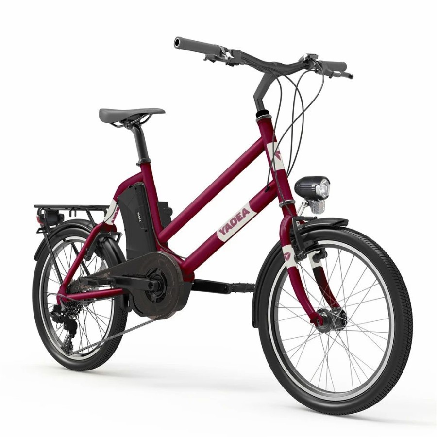 E-Bikes, Scooters & Wheels * | Yadea Yt300 20 Inch Touring Electric City Bike 250W Okawa Mid Drive Motor Shimano 7-Speed Rear Derailleur 36V 7.8Ah Removable Battery 25Km/H Max Speed Up To 60Km Max Range Led Headlight Red