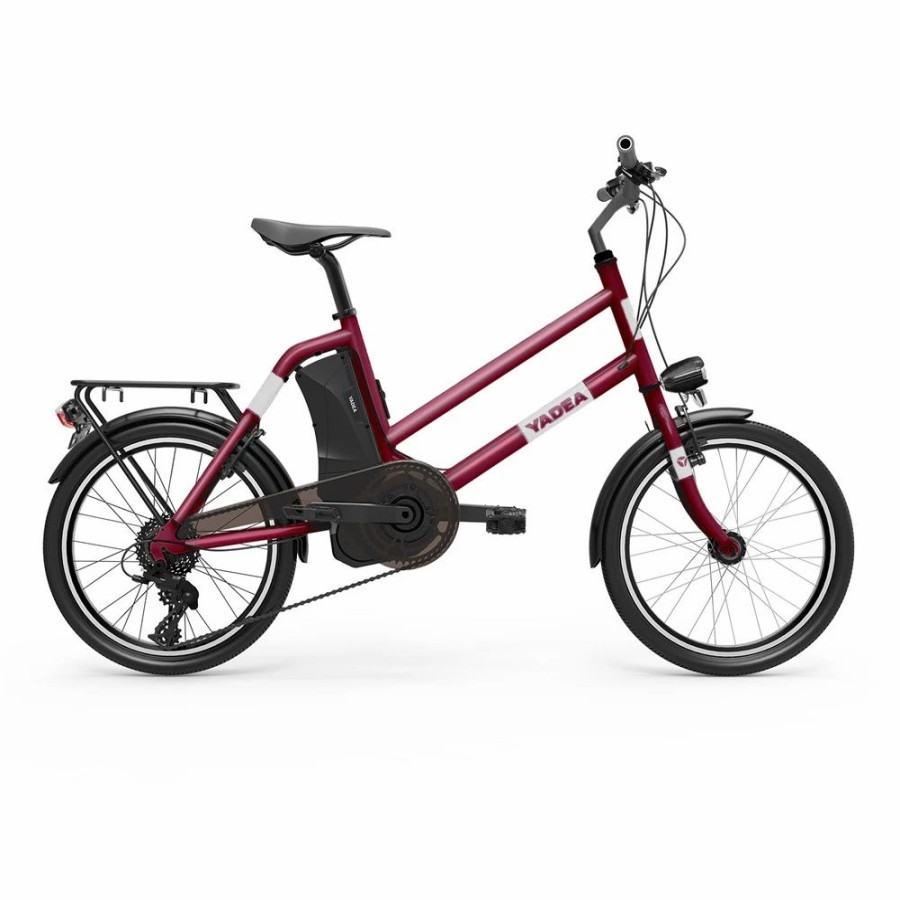 E-Bikes, Scooters & Wheels * | Yadea Yt300 20 Inch Touring Electric City Bike 250W Okawa Mid Drive Motor Shimano 7-Speed Rear Derailleur 36V 7.8Ah Removable Battery 25Km/H Max Speed Up To 60Km Max Range Led Headlight Red