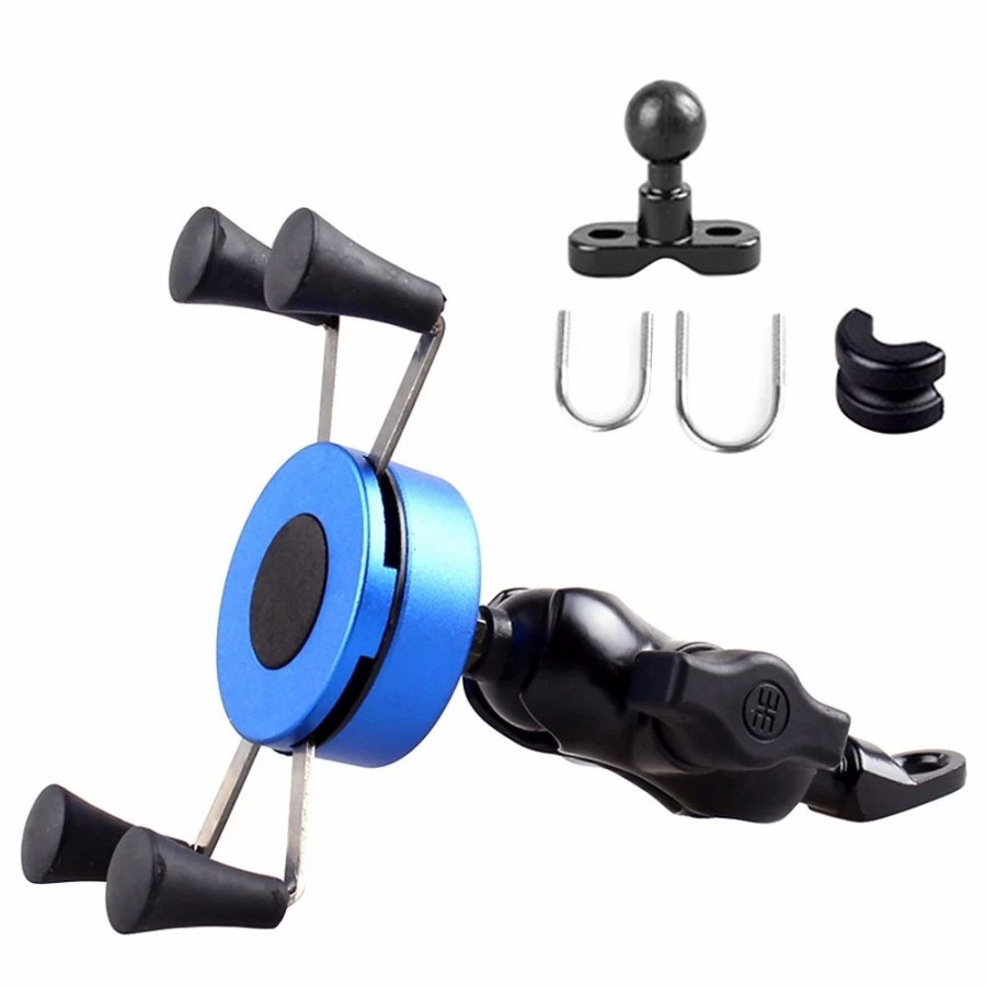 Cycling * | X-Type Phone Holder Fit For 4-6 Phone Gps Fixed On E-Scooters Motorcycle Bike Blue