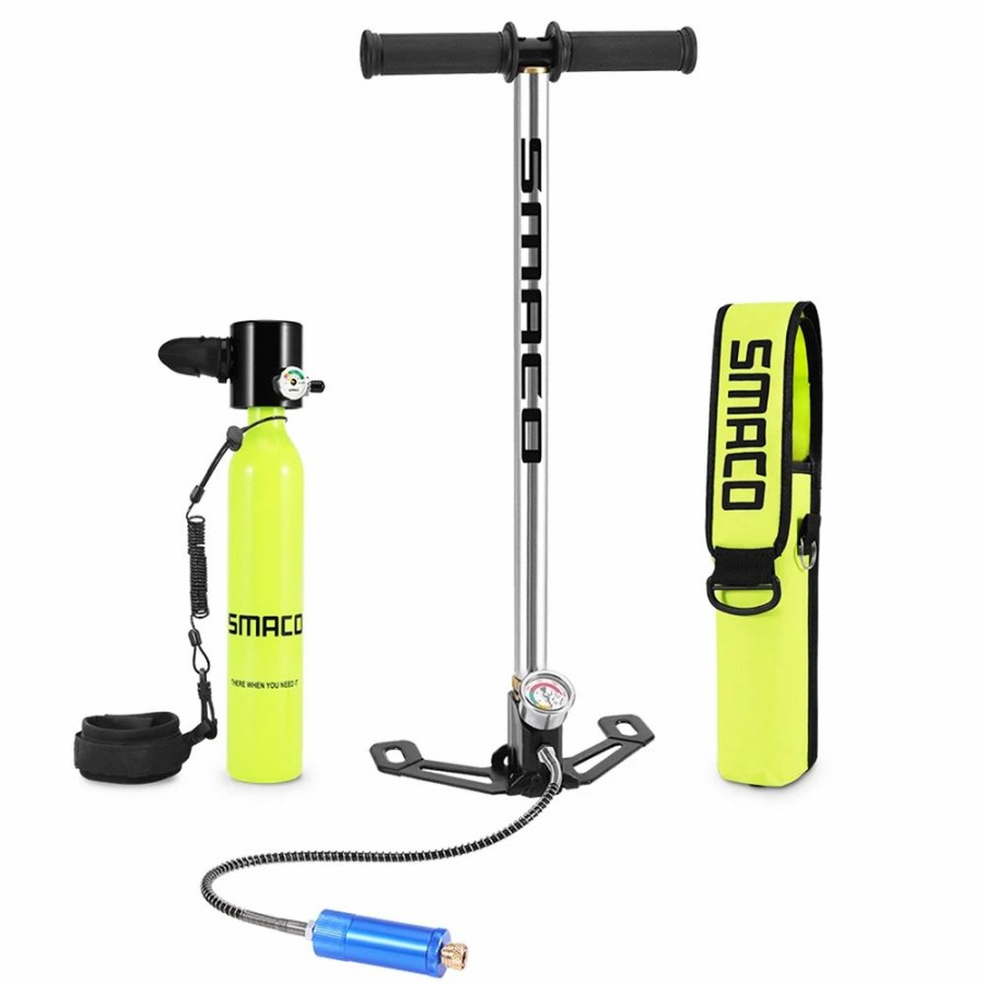 Exercise * | Smaco S300-B3 0.5L Mini Scuba Diving Tank 5-7 Minutes Using Time With Hand Pump Green