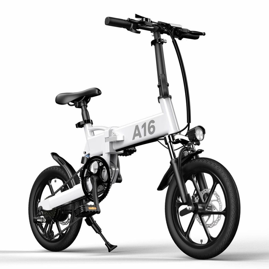 E-Bikes, Scooters & Wheels * | Ado A16 Electric Folding Bike 16 Inch City Bicycle 350W Hall Brushless Motor Shimano 7-Speed Rear Derailleur 36V 7.8Ah Removable Battery 35Km/H Max Speed Up To 35Km Max Range Ipx5 Double Shock-Absorption Aluminum Alloy Frame 16*1.95 Tires White