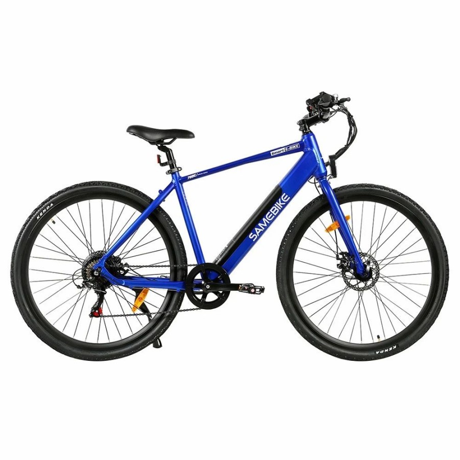 E-Bikes, Scooters & Wheels * | Samebike Xwp10 Electric Bike 700*45C Kenda Tires 350W Motor 32Km/H Max Speed 36V 10.4Ah Battery For 40-80Km Range Dual Disc Brakes Shimano 7-Speed Gear App Control Blue