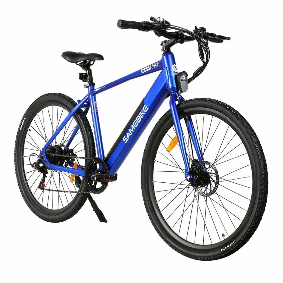 E-Bikes, Scooters & Wheels * | Samebike Xwp10 Electric Bike 700*45C Kenda Tires 350W Motor 32Km/H Max Speed 36V 10.4Ah Battery For 40-80Km Range Dual Disc Brakes Shimano 7-Speed Gear App Control Blue