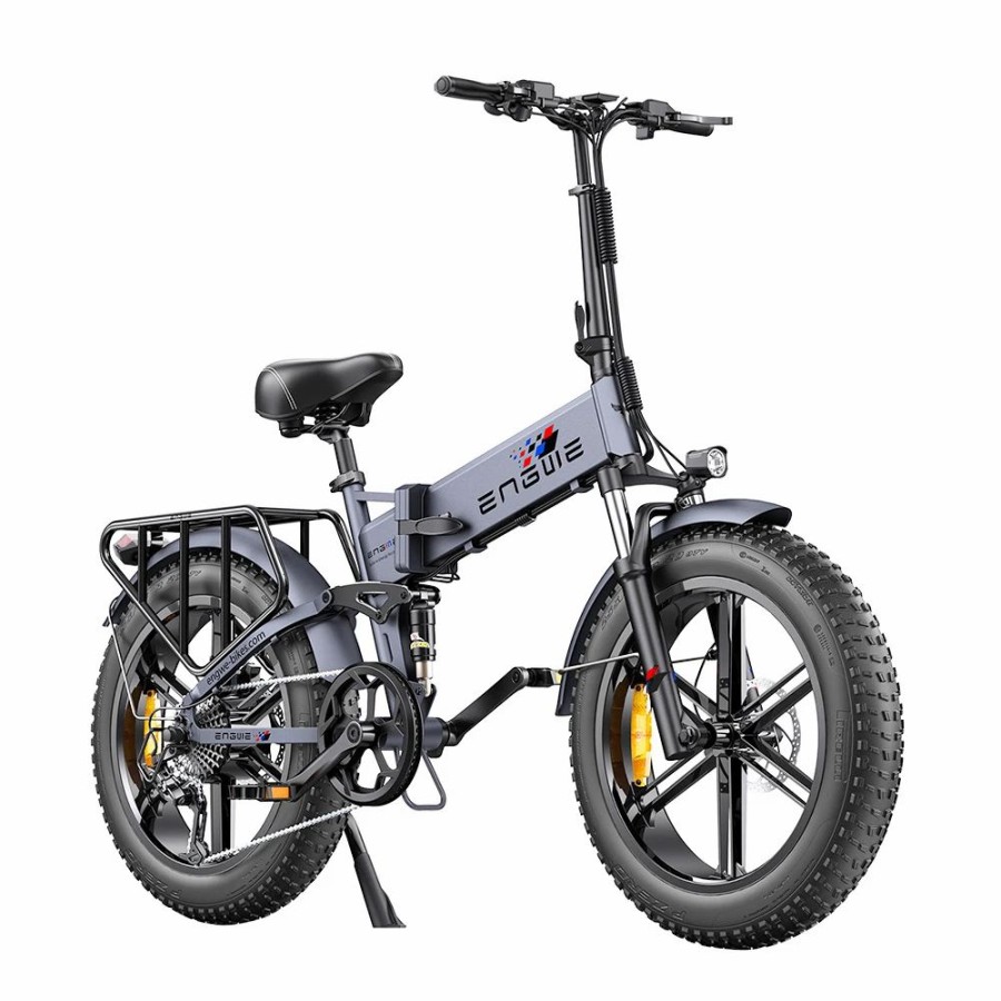 E-Bikes, Scooters & Wheels * | Engwe Engine Pro Folding Electric Bicycle 20*4.0 Inch Fat Tire 750W Brushless Motor 48V 16Ah Battery 45Km/H Max Speed Up To 120Km Range 8 Speed System Lcd Smart Display Hydraulic Disc Brakes Grey