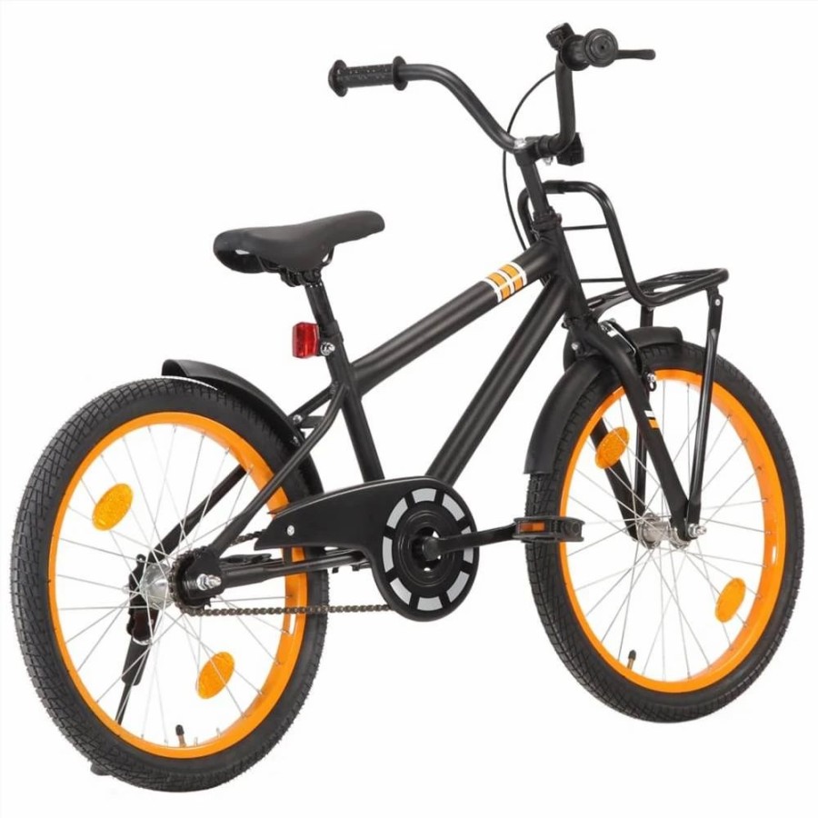 E-Bikes, Scooters & Wheels * | Kids Bike With Front Carrier 20 Inch Black And Orange