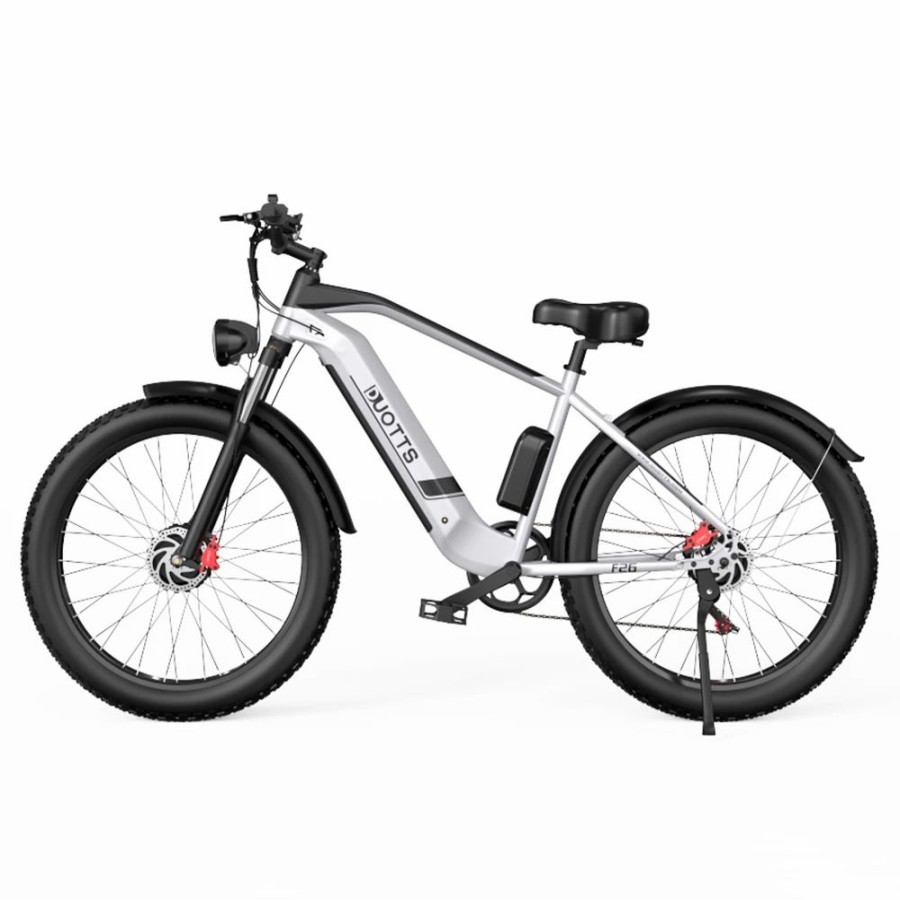 E-Bikes, Scooters & Wheels * | Duotts F26 Electric Mountain Bike 750W*2 Dual Motors 48V 20Ah Lg Battery 26*4.0 Inch Fat Tires 55Km/H Max Speed 55 Degree Climbing Smart Lcd Display Dual Disc Brakes Front Shock Absorption 150Kg Max Load 100Km Range Silver