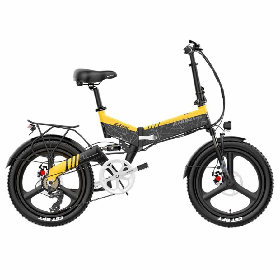 E-Bikes, Scooters & Wheels * | Lankeleisi G650 Electric Folding Bike 400W Motor 14.5Ah Battery 20 Inch Tire For Commuting Yellow