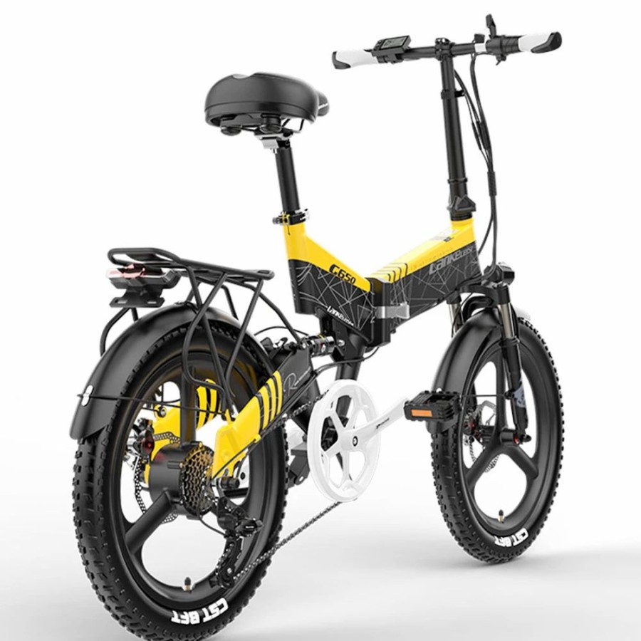 E-Bikes, Scooters & Wheels * | Lankeleisi G650 Electric Folding Bike 400W Motor 14.5Ah Battery 20 Inch Tire For Commuting Yellow