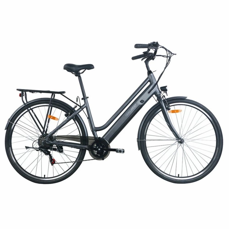 E-Bikes, Scooters & Wheels * | Gogobest Gm28 Electric Bike 36V 350W Motor 32Km/H Max Speed 10.4Ah Battery 60-80Km Range Shimano 7 Speed Gear 120Kg Load Grey